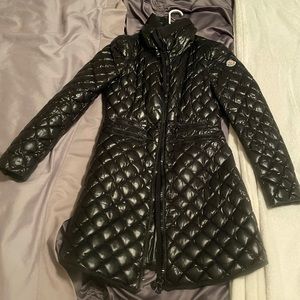 Moncler shiny black jacket size 2